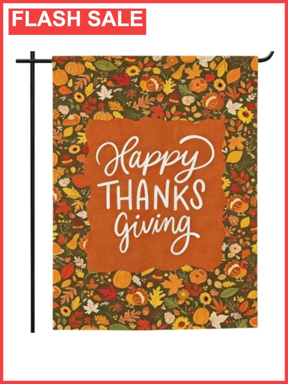 Happy Thanksgiving Garden Flag 12x18in Double-Sided Oxford Fall Yard Decor